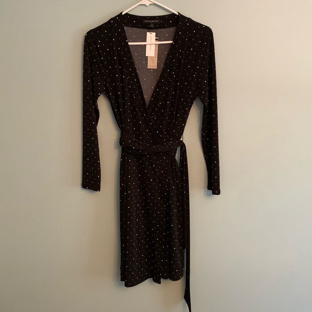 Womens Banana Republic polka dot wrap dress size small petite nwt